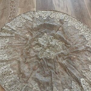 Elegant Cream Embroidered Tablecloth